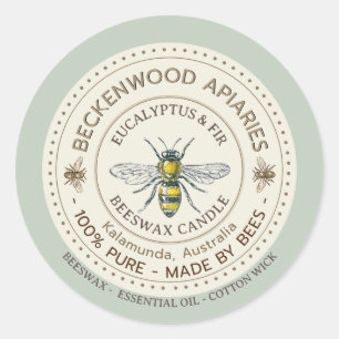 Honigbienensiegel Gelber Imker Apiary Sage Border Runder Aufkleber