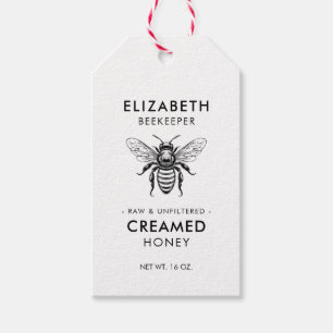 Honigcreme-Etikett mit Honigbiene Geschenkanhänger