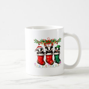 Honigdachs in Weihnachts-Socken leuchtet Honigdach Kaffeetasse