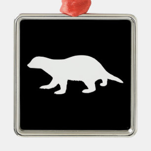 Honigdachs Silbernes Ornament