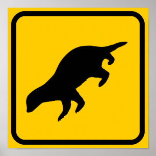 Honigdachs-Übergangsschild Poster
