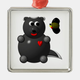 Honigdachs und Honigbiene Ornament Aus Metall