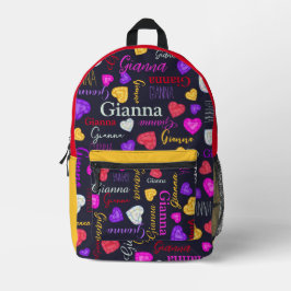 Honigdiamant, rosa gelber individuelle Name Bedruckter Rucksack
