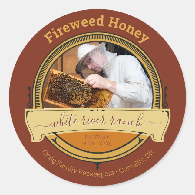 Honigerzeugnis für Imker oder Apiary Foto Runder Aufkleber (Vorderseite)