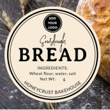 Honiggelbes Bäckerei-Sauerteig-Brotetikett-Aufkleb