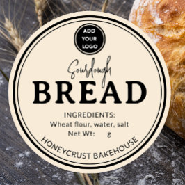 Honiggelbes Bäckerei-Sauerteig-Brotetikett-Aufkleb Runder Aufkleber