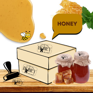 Honigglas Honigbiene Honigwabe Biene Imkerei Permastempel