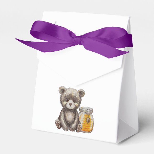 Honigglas und Teddy-Bären-Babydusche Geschenkschachtel (Vorderseite)