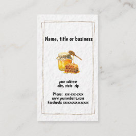 Honiggläser und Honigwaben Visitenkarte