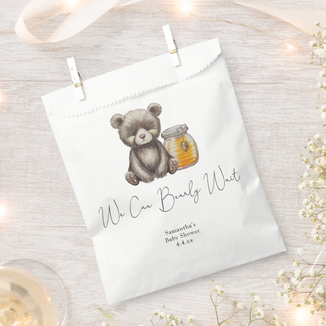Honigjar und Teddy Bär - Wir können schon warten Geschenktütchen (Ausgeschnitten)
