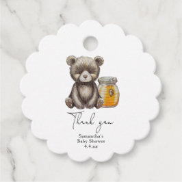 Honigjar und Teddy Bären danke Baby Dusche Geschenkanhänger