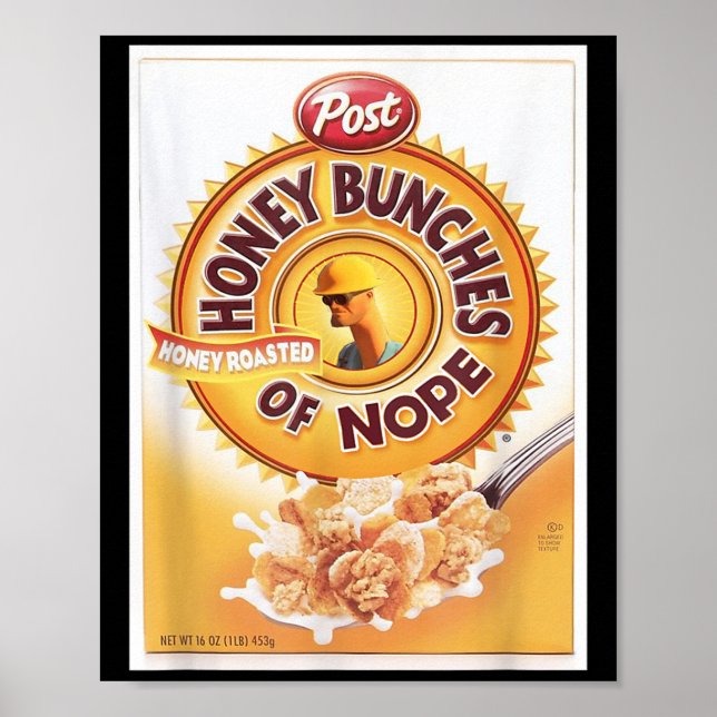 Honigkuchen aus Nope Cereal Funny Graphic T- Shir Poster (Vorne)