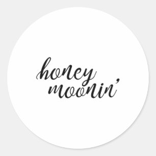 Honigmoonin-Braut und Honeymoon-Honeymoon-Prämie _ Runder Aufkleber
