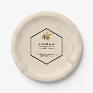 Honigprobe Probe Probe Bienen und Honeycomb Papier Pappteller