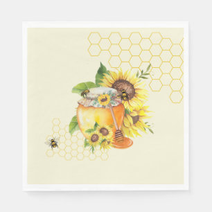 Honigtopf für Honigwaben und Bienen Serviette