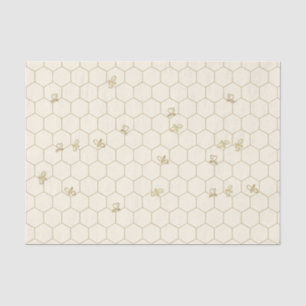 Honigwabe Gemustertes Gewebe mit kleinen Bienen Seidenpapier