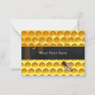 Honigwabe & Golden Honey Bee Lover's Custom Mitteilungskarte