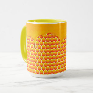 Honigwabe mit Tropfhonig Tasse