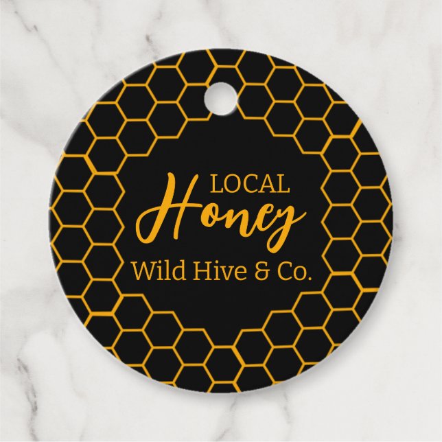 Honigwabe - Schwarzer oder weißer Hintergrund Geschenkanhänger (Vorderseite)
