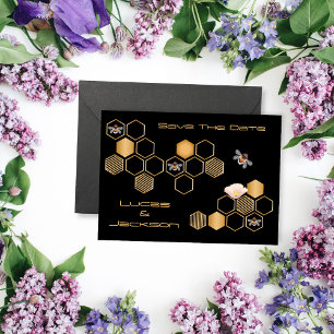 Honigwabe und Blumenkohl Save the Date Einladung