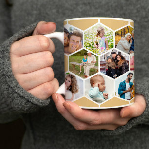 Honigwaben-Fotocollage 17 Bilder Kaffeetasse