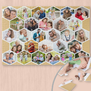 Honigwaben-Fotocollage Individuelles Bild 1000 Tei