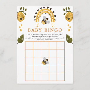 Honigwaben-Hummel-Baby-Shower-Bingo-Spiel Begleitkarte