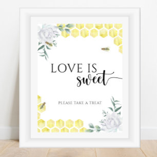 Honigwaben - Liebe ist süß, nehmen Sie ein Leckere Poster