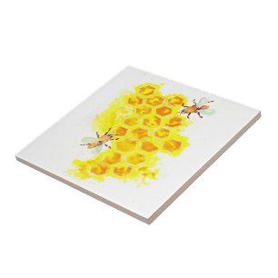 Honigwaben und Bienen Fliese