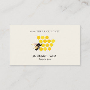 Honigwaben- und Bienen-Logo Apiary Visitenkarte