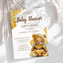 Honigwaben und Braunhonigteddy tragen Babydusche