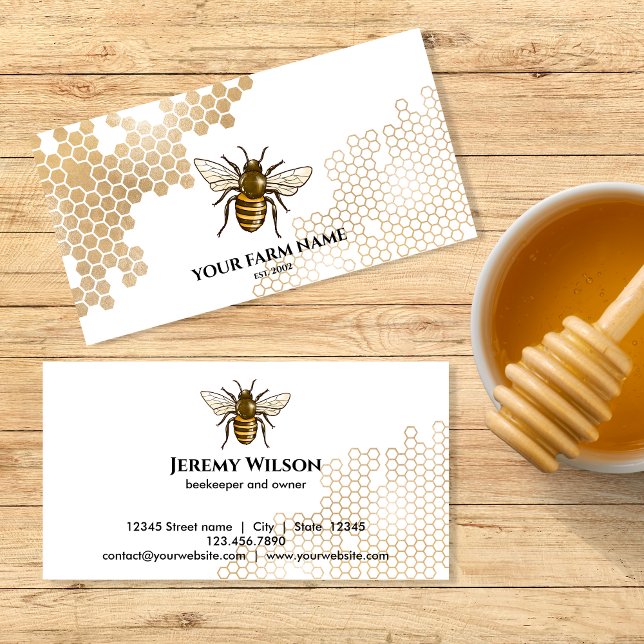 Honigwabenfarm Bienenenkäfer Apiarist Honeybienen Visitenkarte (Von Creator hochgeladen)