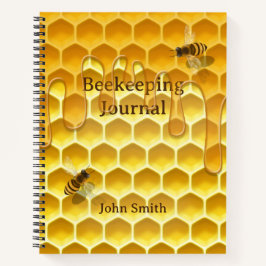 Honigwabenkolben mit fliegenden Honigbienen Custom Notizbuch