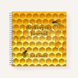 Honigwabenkolben mit fliegenden Honigbienen Custom Notizbuch