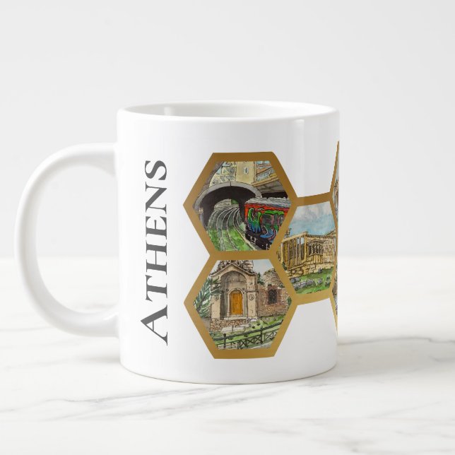 Honigwabenkollektion, Athener Sehenswürdigkeiten Jumbo-Tasse (Links)