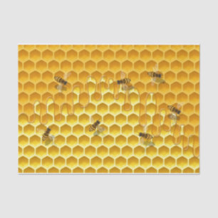 Honigwabenkraub und fliegende Honigbienen Seidenpapier