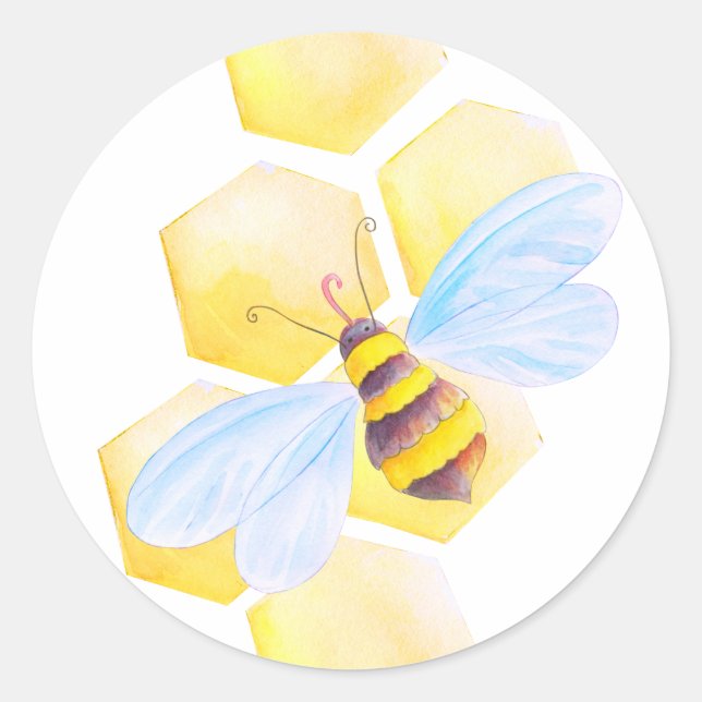 Honigwabenkraut-Bienenaquaristikkleber Runder Aufkleber (Vorderseite)