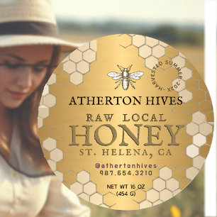 Honigwabenkraut Heraldic Bee Runder Aufkleber