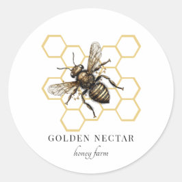 Honigwabenkraut Honeybee Imker Apiary Runder Aufkleber