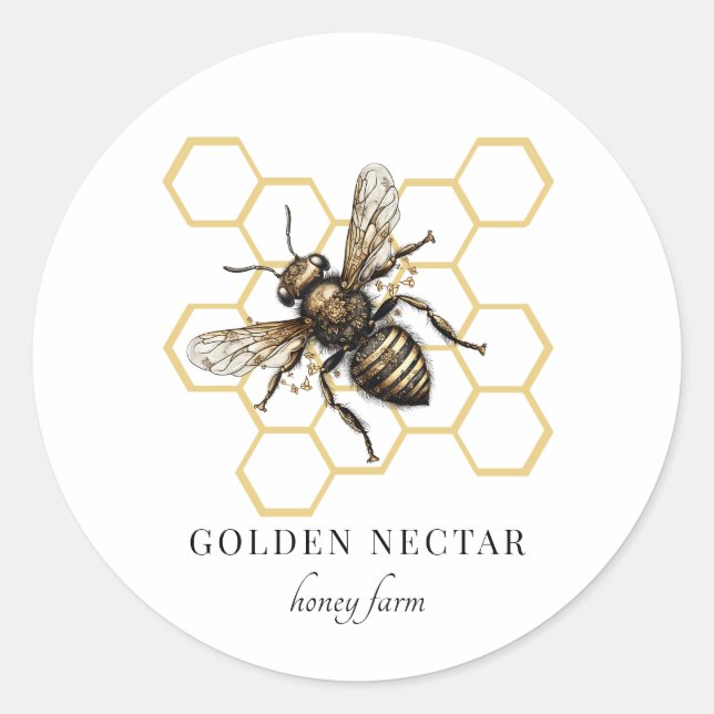 Honigwabenkraut Honeybee Imker Apiary Runder Aufkleber (Vorderseite)