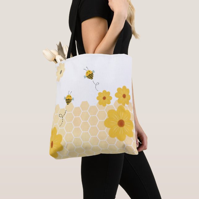 Honigwabenkraut Hummeln Flying Gelbe Blumen Tasche (Von Nahem)