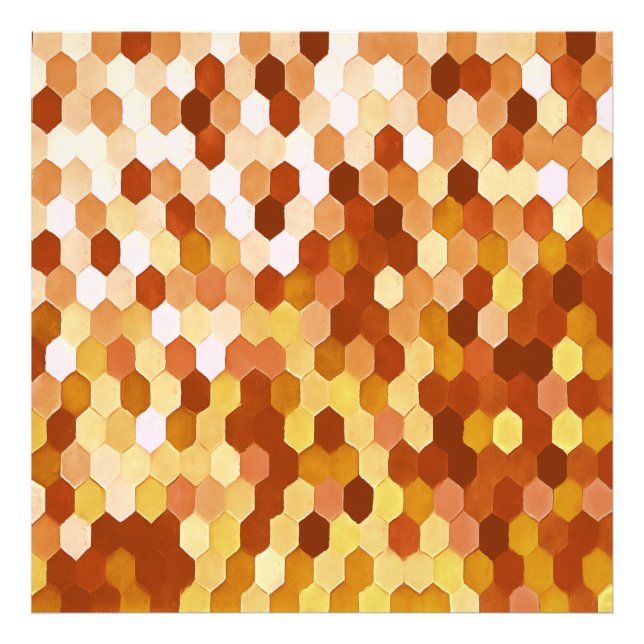 Honigwabenmuster in den Farben Mehl und Honig. Fotodruck (Vorne)