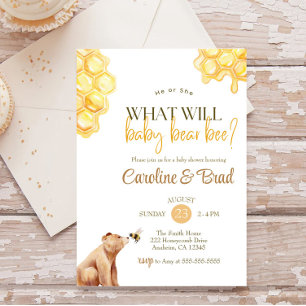 Honigwabenschaum, was Baby Bee Baby Shower tragen Einladung