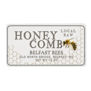 Honigwabensiegel mit realistischer Biene