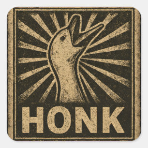 Honk Goose Funny Duck Chicken Meme Quadratischer Aufkleber