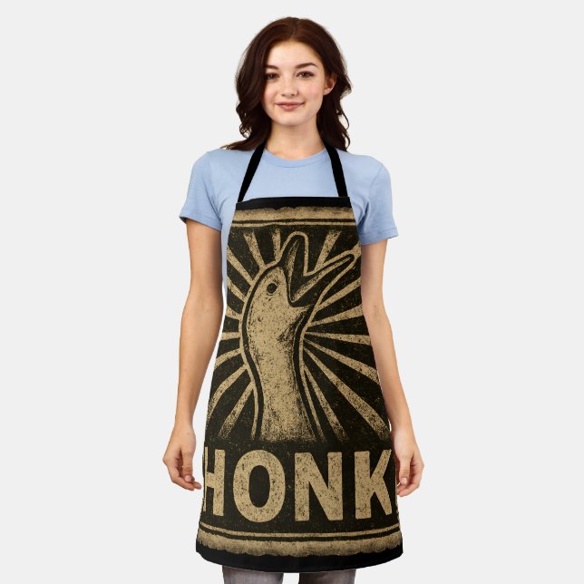 Honk Goose Funny Duck Chicken Meme Schürze (Getragen)