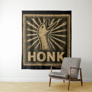 Honk Goose Funny Duck Chicken Meme Wandteppich