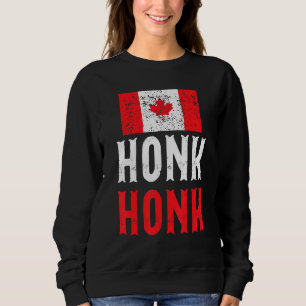 Honk Honk Canadian Truckers Rule Canada Funny Vint Sweatshirt