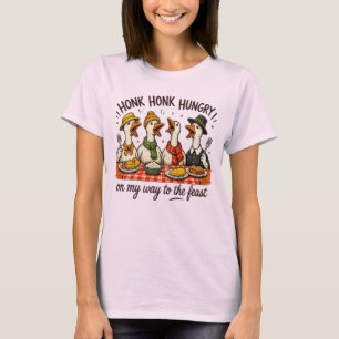 Honk Honk Hungrig! Gans-Erntedankfest-Design T-Shirt