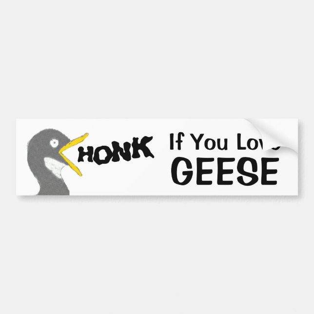 HONK If You Love Geese (With Image) Autoaufkleber (Vorne)